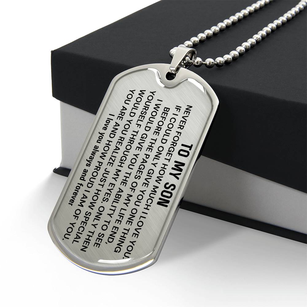To My Son - Never Forget Love Tag - Gift Set