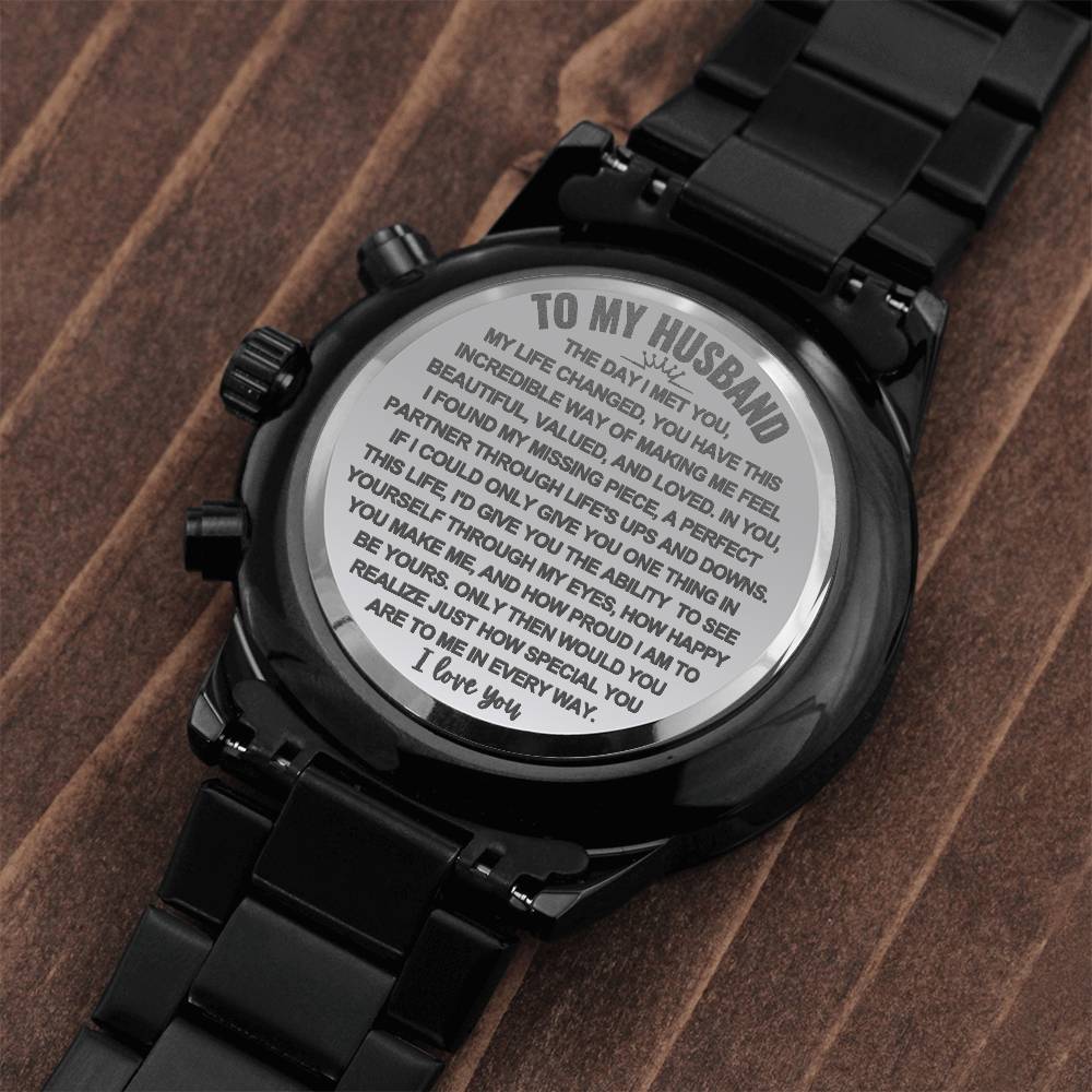 To My Husband - Proud To Be Yours - Engraved Premium Watch - Gift Set