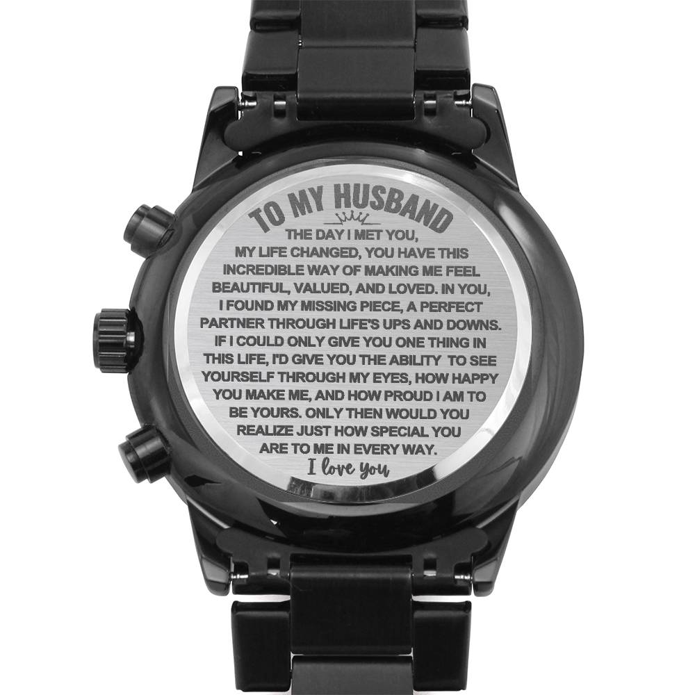 To My Husband - Proud To Be Yours - Engraved Premium Watch - Gift Set