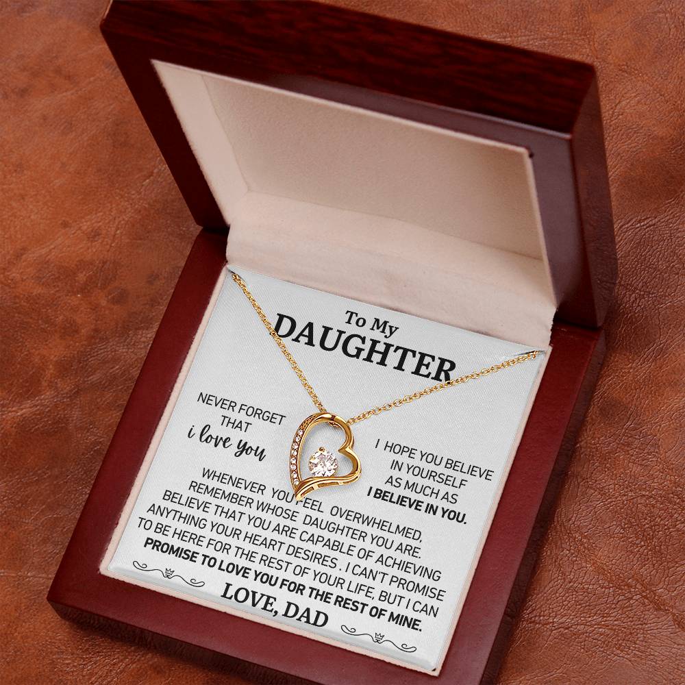 To My Daughter - Love Dad - You Are Capable - Forever Heart Necklace - Gift Set