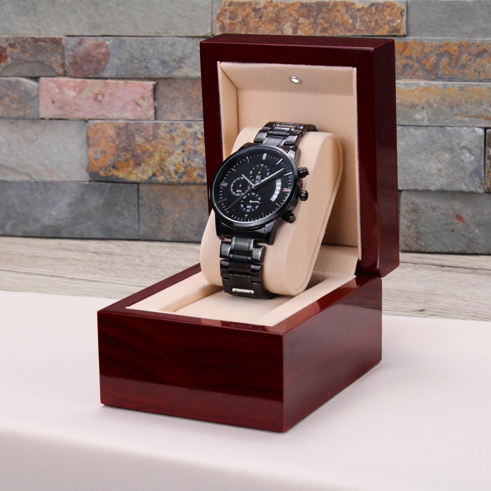 To My Husband - Proud To Be Yours - Engraved Premium Watch - Gift Set
