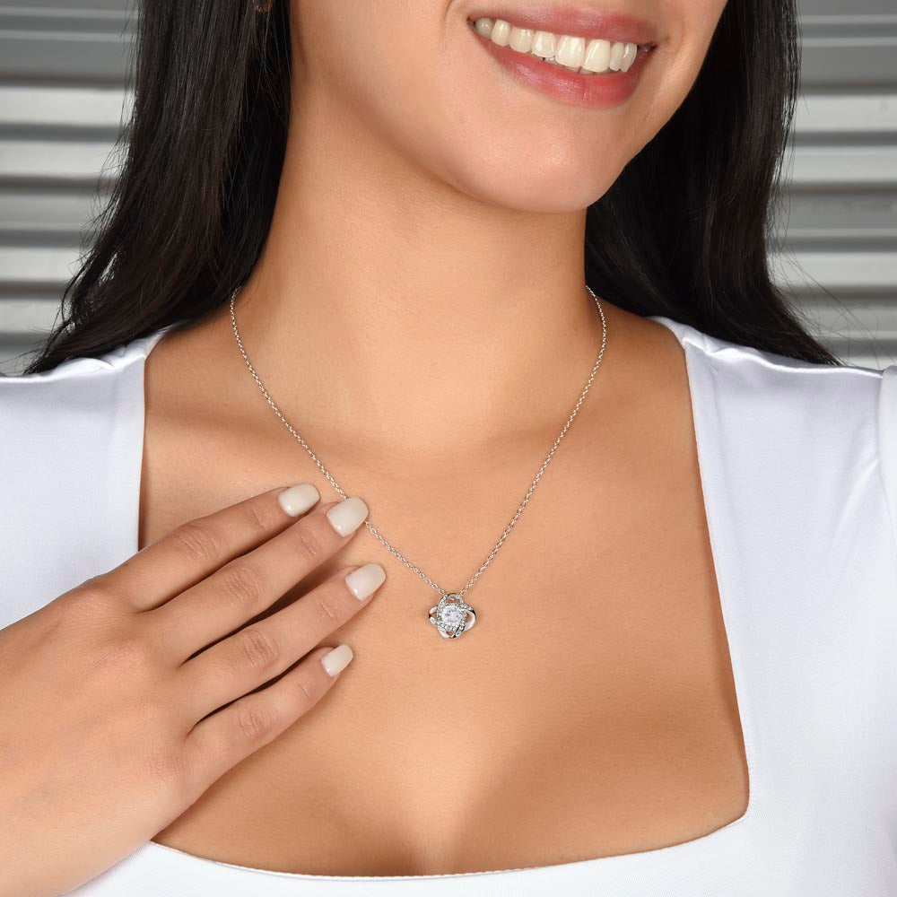 TO MY WIFE - Can't Live Without You - Love Knot Necklace (black background)
