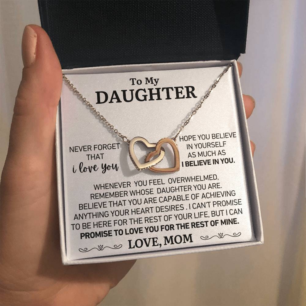 To My Daughter - Love Mom - You Are Capable - Twin Heart Necklace - Gift Set
