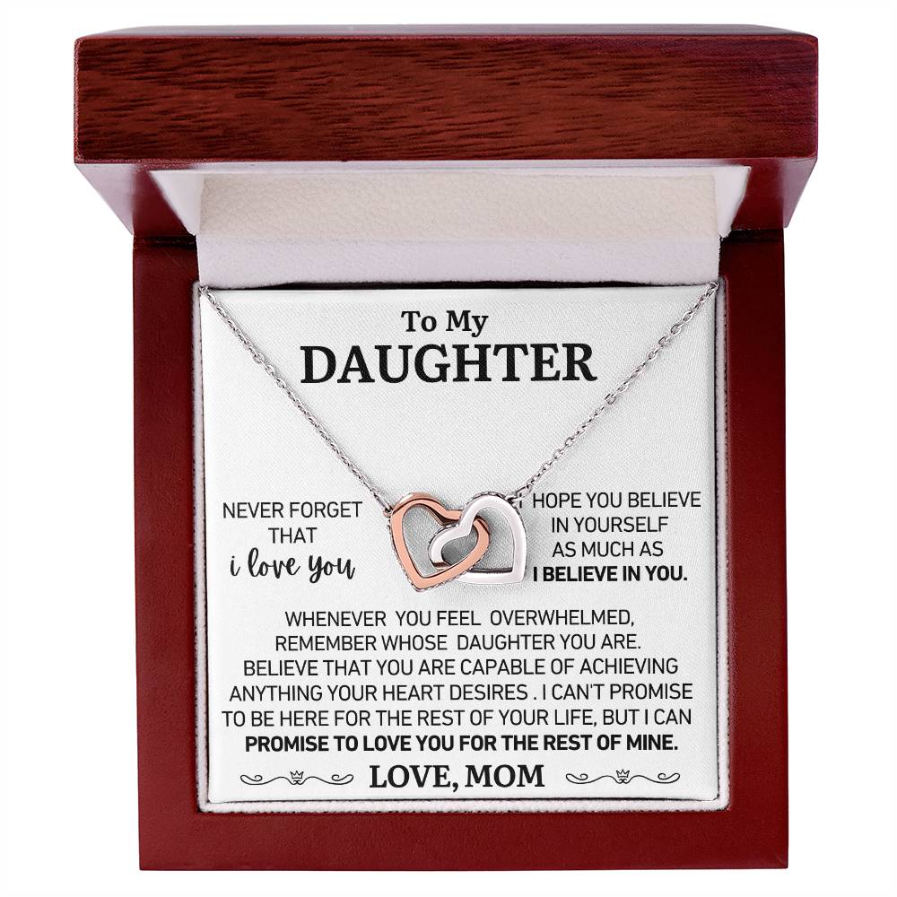 To My Daughter - Love Mom - You Are Capable - Twin Heart Necklace - Gift Set