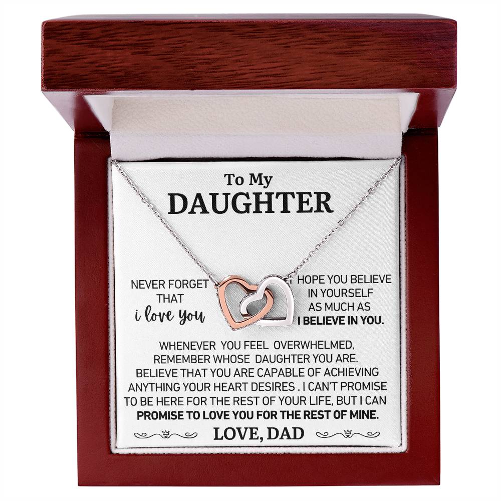 To My Daughter - Love Dad - You Are Capable - Twin Heart Necklace - Gift Set