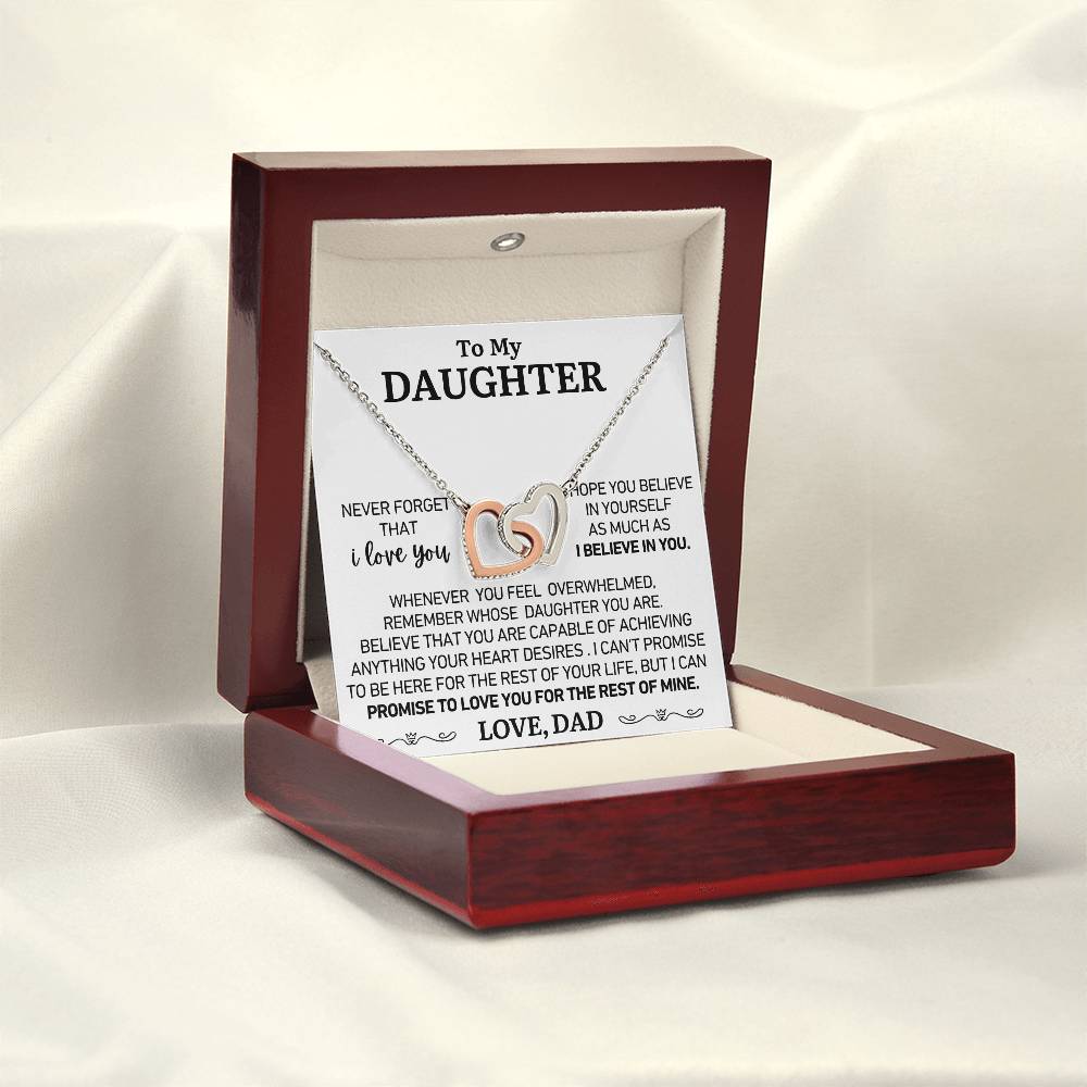 To My Daughter - Love Dad - You Are Capable - Twin Heart Necklace - Gift Set