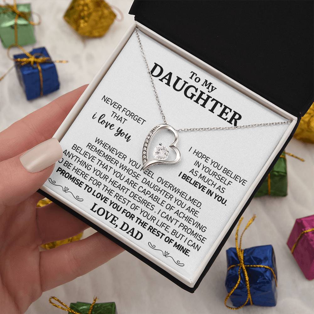 To My Daughter - Love Dad - You Are Capable - Forever Heart Necklace - Gift Set