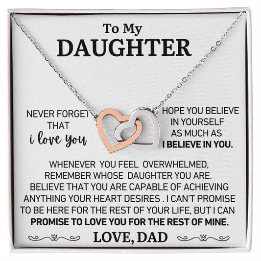 To My Daughter - Love Dad - You Are Capable - Twin Heart Necklace - Gift Set