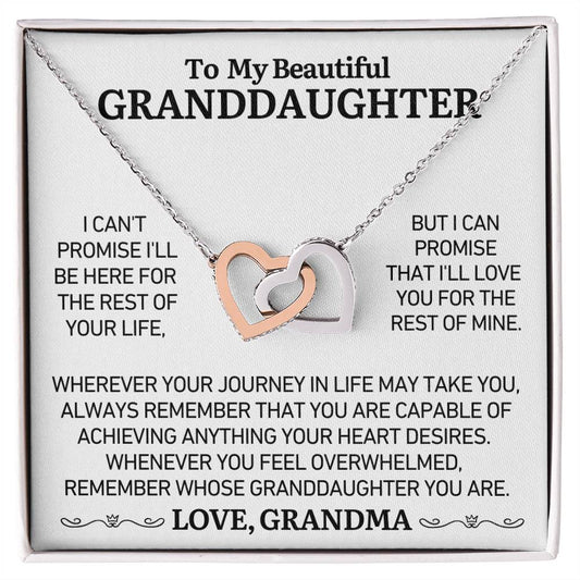 To My Beautiful Granddaughter - Love Grandma - Twin Heart Necklace - Gift Set