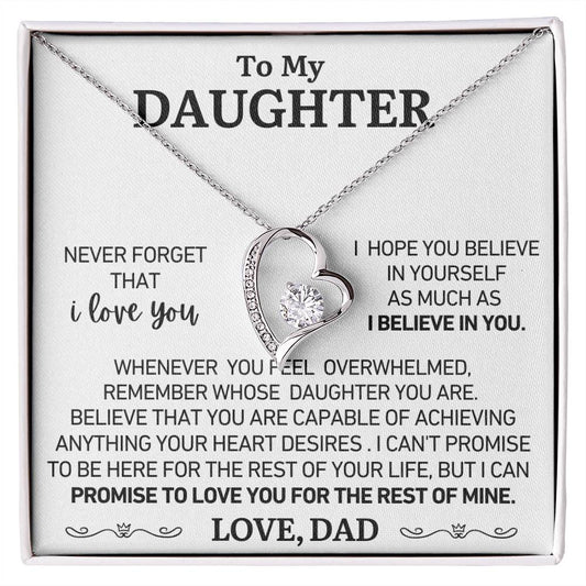 To My Daughter - Love Dad - You Are Capable - Forever Heart Necklace - Gift Set